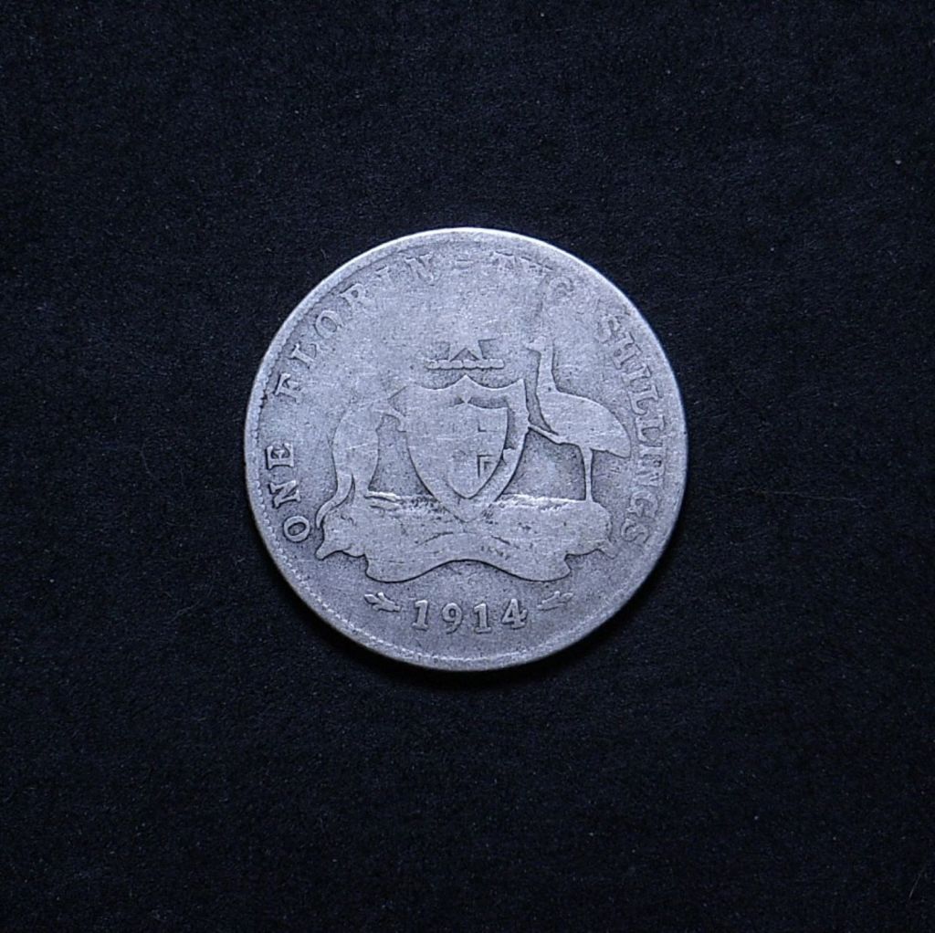 Aus Florin 1914 reverse showing overall appearance