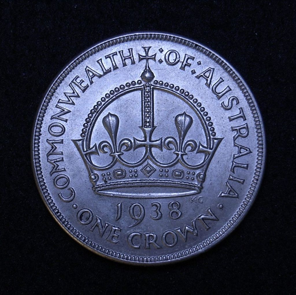 Close up Aus Crown 1938 reverse